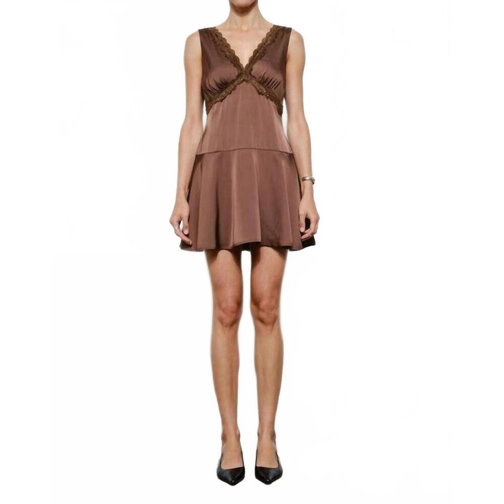 NEW LOUCIA camille mini dress in brown